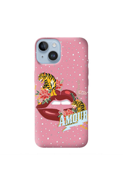 Other Apple iPhone 14 Amour Pink Colored Silicone TPU Θήκη