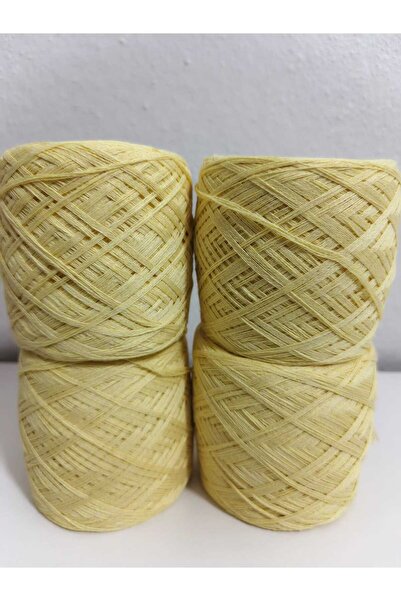 kartopya Limon Sarısı Renkli İtalyan Merserize Koton Örgü İpi 400gr(4x100 Gr)