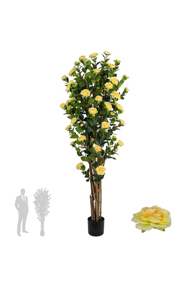Roberto Rossi Copac artificial Camelia Japonica H180 cm cu 522 frunze si 72 f...