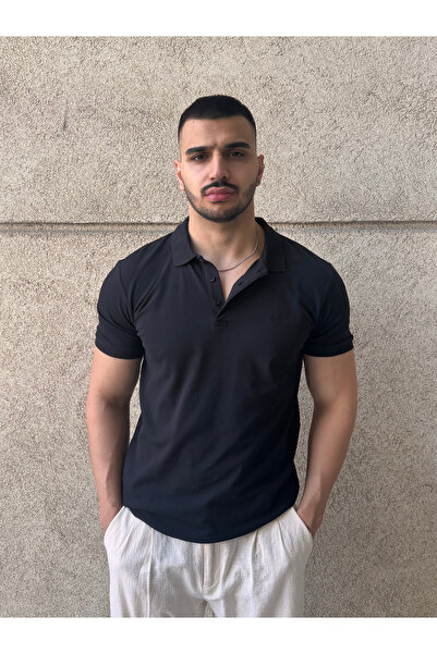 Siyah Erkek Slim Fit Polo Yaka