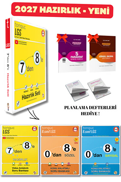 Tonguç Yayınları 8. Sınıf 7 Den 8'e Yaz Tatili 0 Dan 8 E Hazırlık Seti Tonguç...