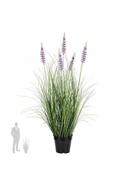 Roberto Rossi Iarba artificiala Onion 90 cm cu 5 flori de lavanda mov