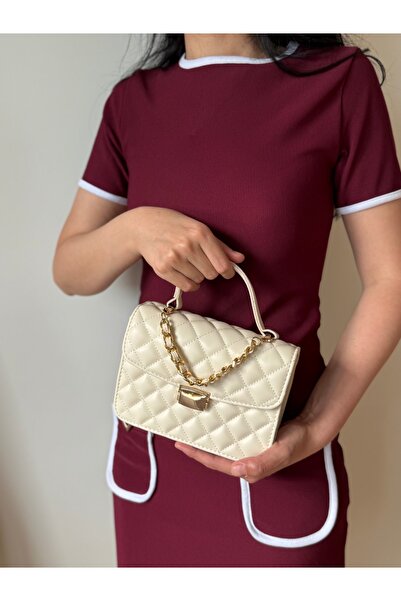 lalettobags Kadın Lavin Model Gold Zincir Detaylı El & Çapraz Çanta