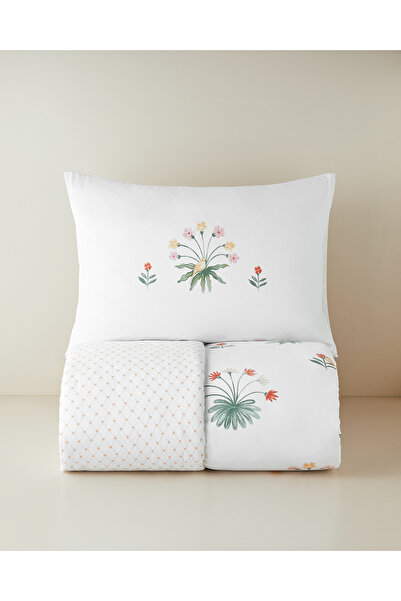English Home Garden Melody Pamuklu Tek Kişilik Nevresim Seti 160x220 cm Yeşil...