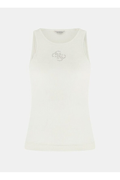 Guess Beyaz Kadın Slim Fit Fitilli T-Shirt W6RP39KD092-G011