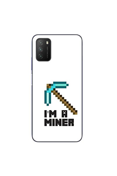 OEM Husa compatibila cu Xiaomi Poco M3 Silicon Gel Tpu Model Minecraft Miner