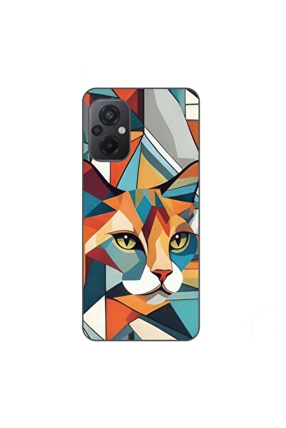 OEM Case compatible with Xiaomi Poco M5 Silicone Gel Tpu Pattern Cubic Cat Art