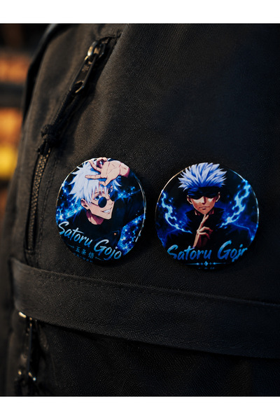 Fynbos Satoru Gojo 2’li Rozet Set 44 mm – Jujutsu Kaisen Anime Çanta Rozeti, ...