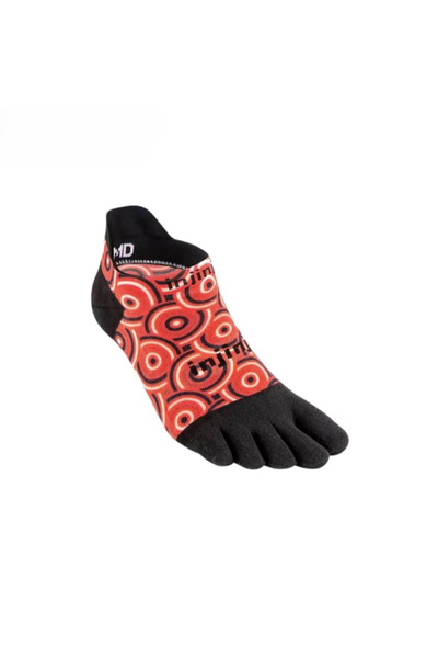 injinji SPECTRUM RUN LIGHTWEIGHT NO SHOW COOLMAX - S - أحمر