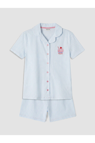 LC Waikiki Esvab • Modern & Distinctive Shirt Roba Collar Girls' Shorts Pajam...