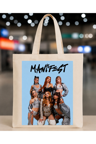 MANİFEST Printed Cloth Bag – Natural Cotton Fabric Daily Use Shoulder Bag