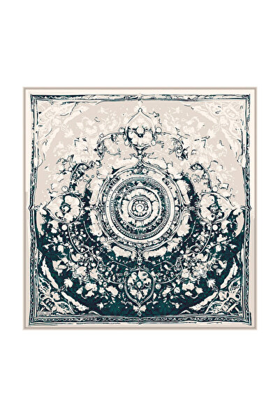 Bursa İpek Emerald Ancient Pattern Twill Silk Scarf