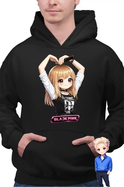 OEM Hanorac Barbati BlackPink Lisa Heart Love Kpop