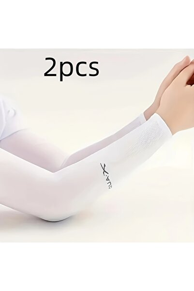 choice2 WHITE 2/6pcs Ice Sleeves Summer Ice Silk UV Protection Sunscreen Slee...