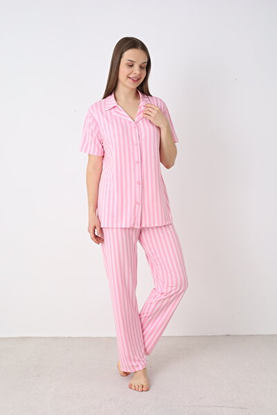 ELİTOL Bamboo Knitted Women's Buttoned Pajama Set