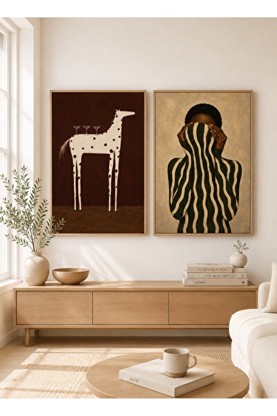 Boho wellness studio Whimsical Stories Ahşap Çerçeveli Dekoratif Poster Seti ...