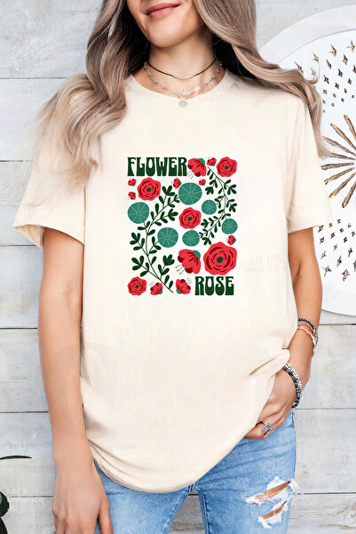 Sarah's Boutique Women's T-shirt – 100% cotton – Flower Rose