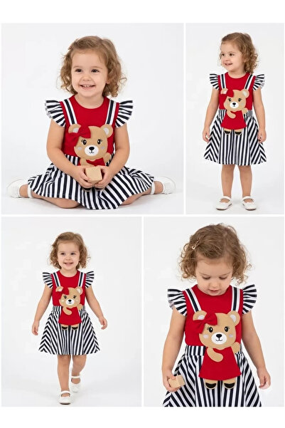 Generic Brand 1/4 Year Old T-Shirt, Teddy Bear Skirt, Salopet Children's Set