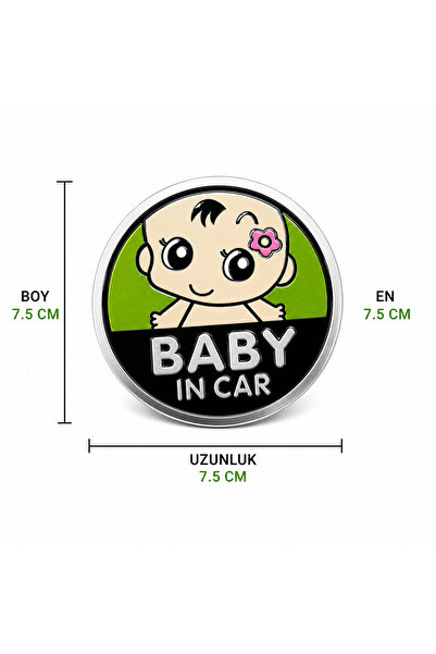 EP GARAJ OTOMOTİV Baby Baby in Car Metal Looking Sticker – Car Windshield Sti...