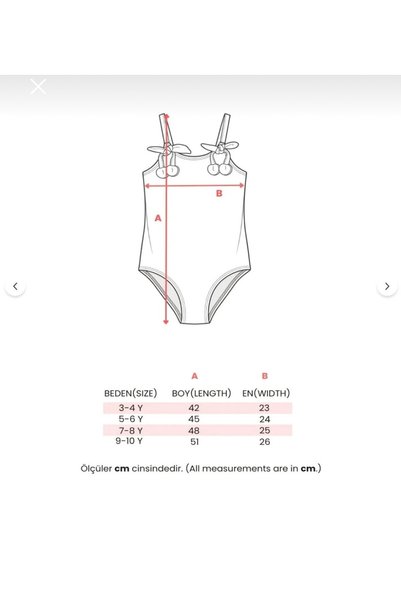 bebeğim butik Girls' Swimsuit with Cherries