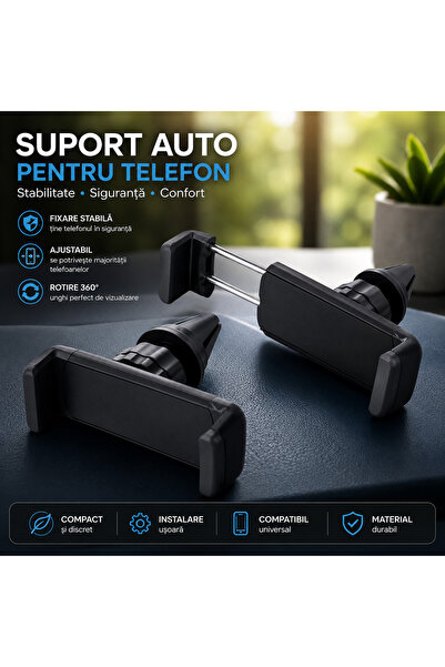 Tekmek Suport telefon auto Tekmee pentru grila de ventilație, montură univers...