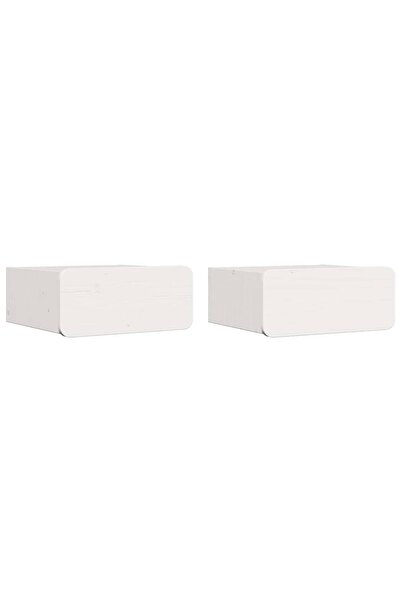 vidaxl Noptieră 2 pcs Alb 39 x 34 x 16,5 cm Lemn masiv de pin