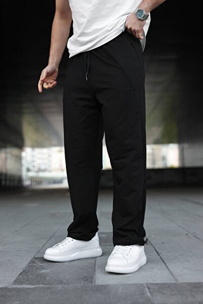 comstar Muške trendi jogger pantalone sa printom, crne, široke
