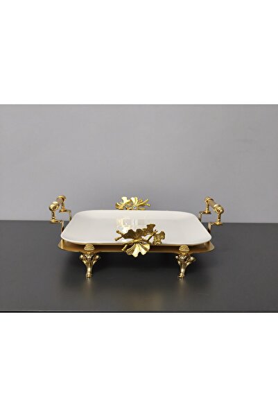 PARILTI HOME COLLECTİON Kare Porcelain Presentation Plate with Foot Detail & ...