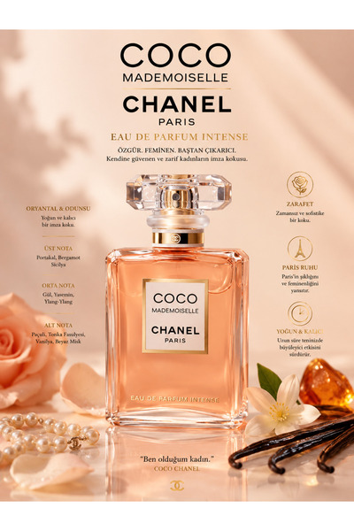 Chanel COCO MADEMOISELLE Eau de Parfum Intense Odunsu ve Amberimsi Oryantal K...