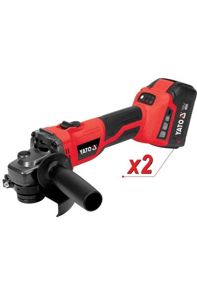 yato YT-828295 18V Cordless Angle Grinder, 2x4Ah Batteries, 125mm, 3000-8500 ...