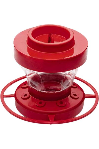Arabest Red Hummingbird Flower Feeder,16-Ounce Outdoor Bird Feeder with 8 Fee...