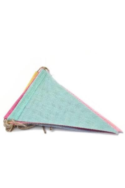 Choice6 4M Vintage Colorful Burlap Linen Bunting Flags Pennant For Happy Birt...