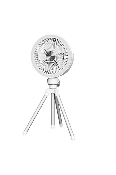 Platinet PRDF0556 Desk Fan, Tripod, LED Light, 2x1200 mAh, White