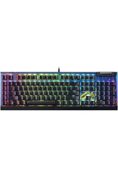 RAZER BlackWidow V4 X Fortnite Edition Механична геймърска клавиатура, RGB, Ж...
