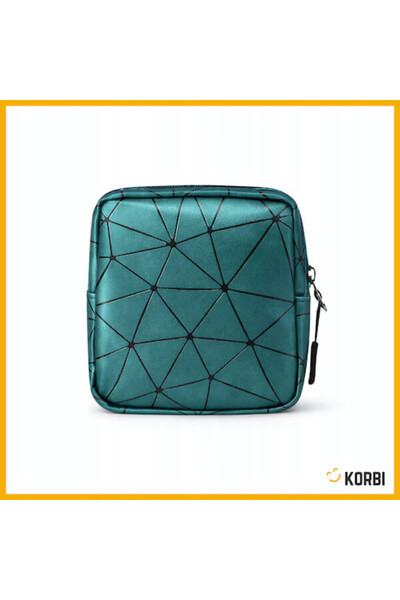 Korbi Geanta cosmetica, Mini, 12cm x 11.5cm x 3.5cm, Impermeabila, Fermoar, D...