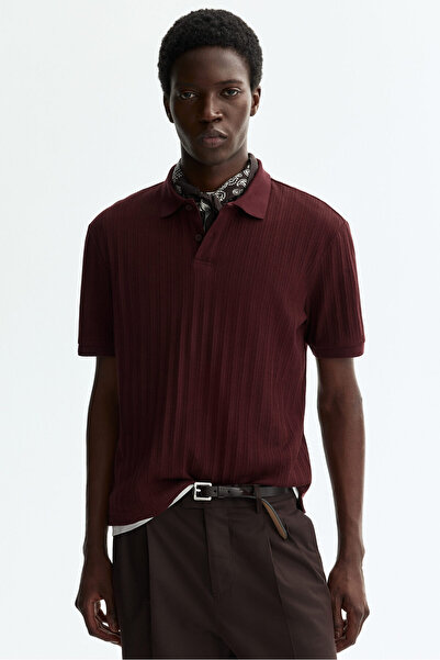 H&M Tekstüre Jarse Polo Tişört Slim Fit
