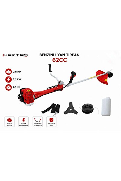 haktaş 62CC Benzinli Yan Tırpan 2.5 HP 2.1 KW Profesyonel Ot Çim Biçme Makinesi
