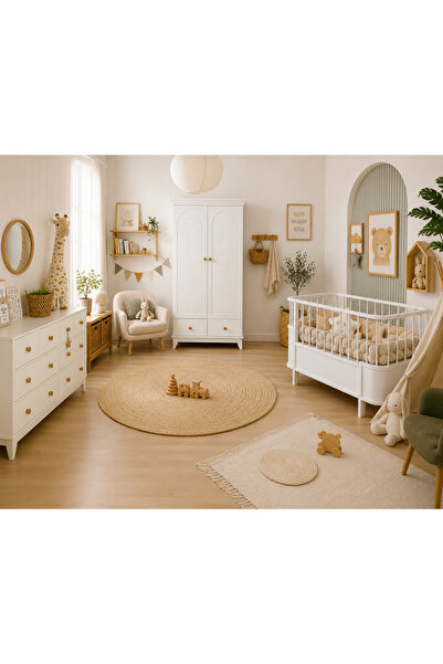Koza %100 MDF Bohem 2 Kapılı Bebek & Çocuk Gardırop & Bonnie 8 Çekmeceli Şifo...