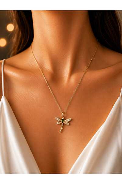Stainlesss stellss Yusufçuk Tasarımlı Gold Kolye
