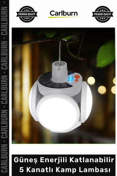 Carlburn #KampLambası USB Şarjlı Güneş Enerjili Katlanabilir Taşınabilir 45 L...
