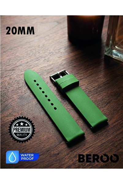 20mm Premium Düz Silikon Saat Kordonu – Ultra Konforlu, Su Geçirmez, Dayanıklı Tasarım