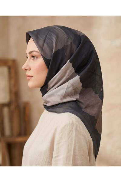 Sultan Eşarp Sultan Fresh Cotton Scarf - Japanese Rose Pattern - Sfe026-01