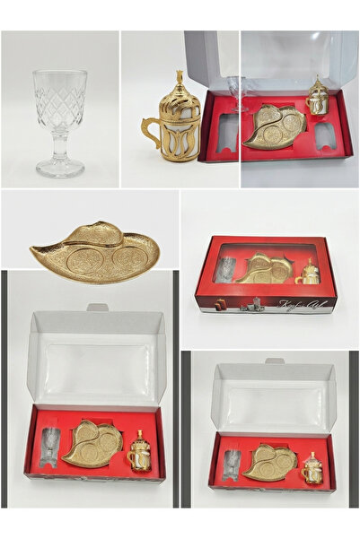 EKİM TOYS Gold Embroidered Luxury Single Turkish Coffee Cup and Turkish Delig...
