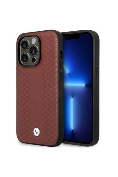 BMW Husă BMHCP14L22RFGR pentru iPhone 14 Pro 6.1 ", bordeaux, bordeaux, piele...