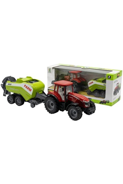 Avaleea Tractor Cu Presa De Baloti Si Frictiune Pentru Copii, Jucarie Agricol...