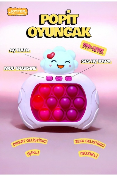 Joyfer Sesli Işıklı Popit Oyuncak Basma Konsolu 4 Modlu 999+ Level Zeka Ve Re...