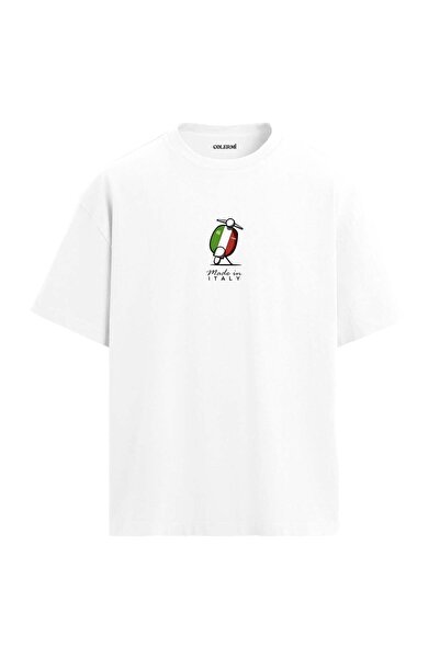 Colermi تي شيرت كبير الحجم مطبوع عليه Italy Scooter