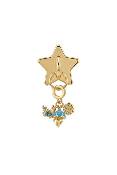 ZARİN JEWELS Yengeç ve Deniz Anası Figürlü Altın Kaplama Sallantılı Telefon C...
