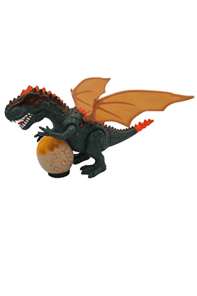 OEM Dinozaur Tyrannosaurus interactiv cu lumini si sunete, Verde, 34 x 20 cm