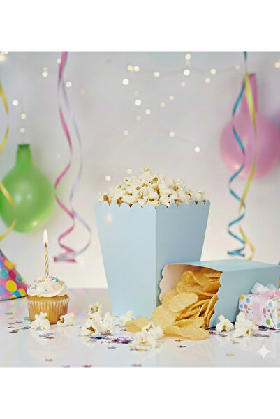 luvissi shelves Pop Corn Blue Macaron (Corn Chips Box) 8 Pieces Party, Birthd...
